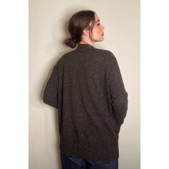 COS Cardigan Black Speckled Wool Blend Hipster Dad Vibes Sz Mens S Womens M/L - Picture 3 of 7